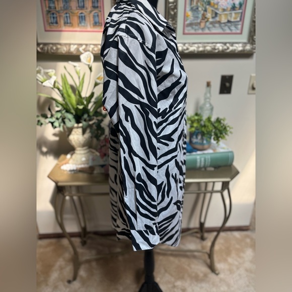 LITA BY CIARA SHIRT DRESS ANIMAL PRINT BLACK & WHITE PARTY COCKTAIL SZ M NWOT - Picture 6 of 10